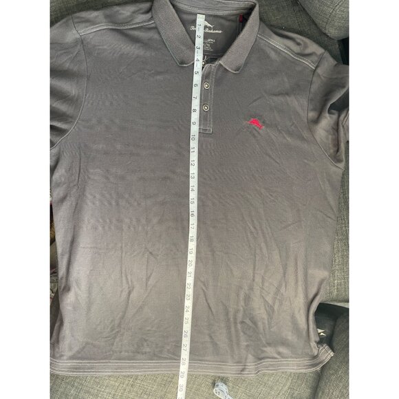 Tommy Bahama Mens Gray Polo Shirt Embroidered Red Marlin Logo Short Sleeve Sz XL - Picture 9 of 9